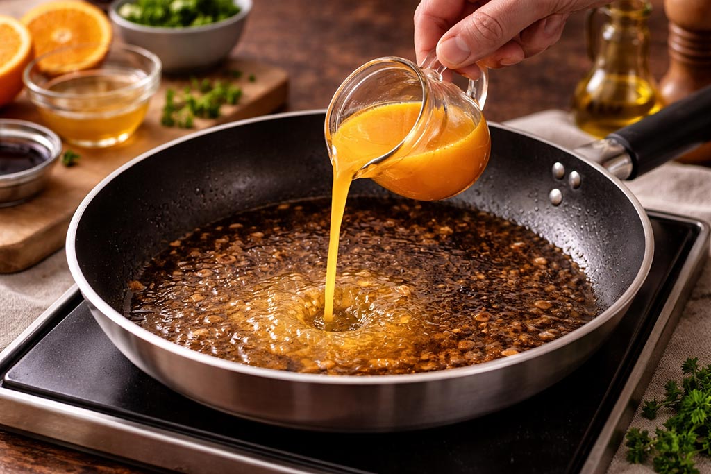 Teleći odresci sa pomorandžom - Postupak