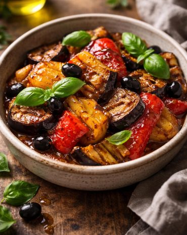 Grilovane paprike i patlidžan u kiselo-slatkom sosu