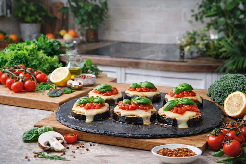 Grilovani patlidžan sa sirom i paradajzom - POSTUPAK