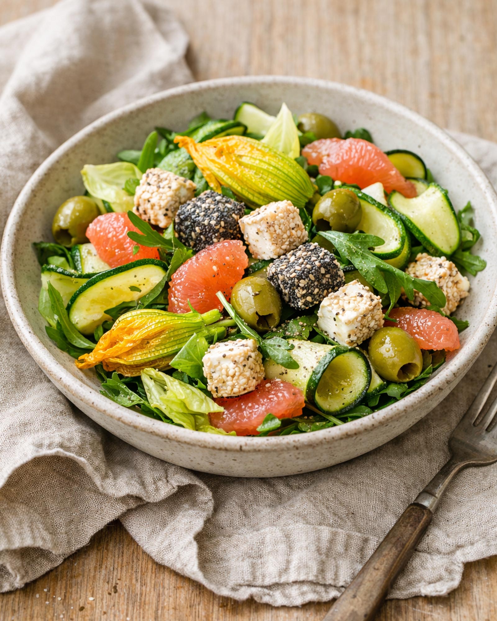 Salata od tikvica i kozjeg sira