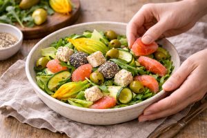 Salata od tikvica i kozjeg sira - POSTUPAK