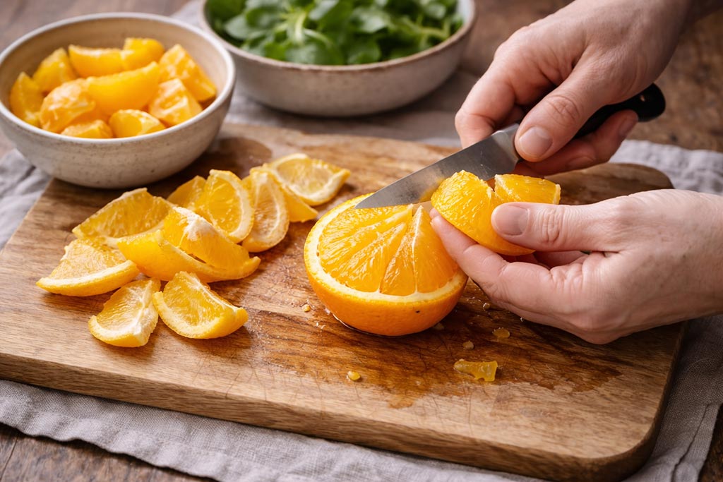 Salata od valerijane i pomorandže - POSTUPAK