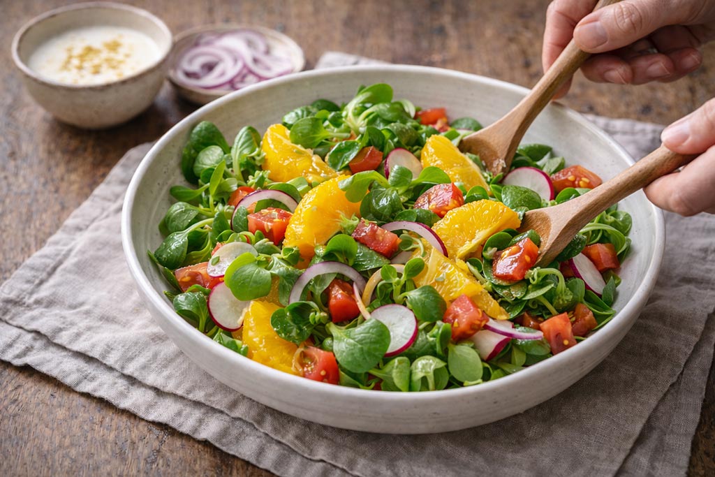 Salata od valerijane i pomorandže