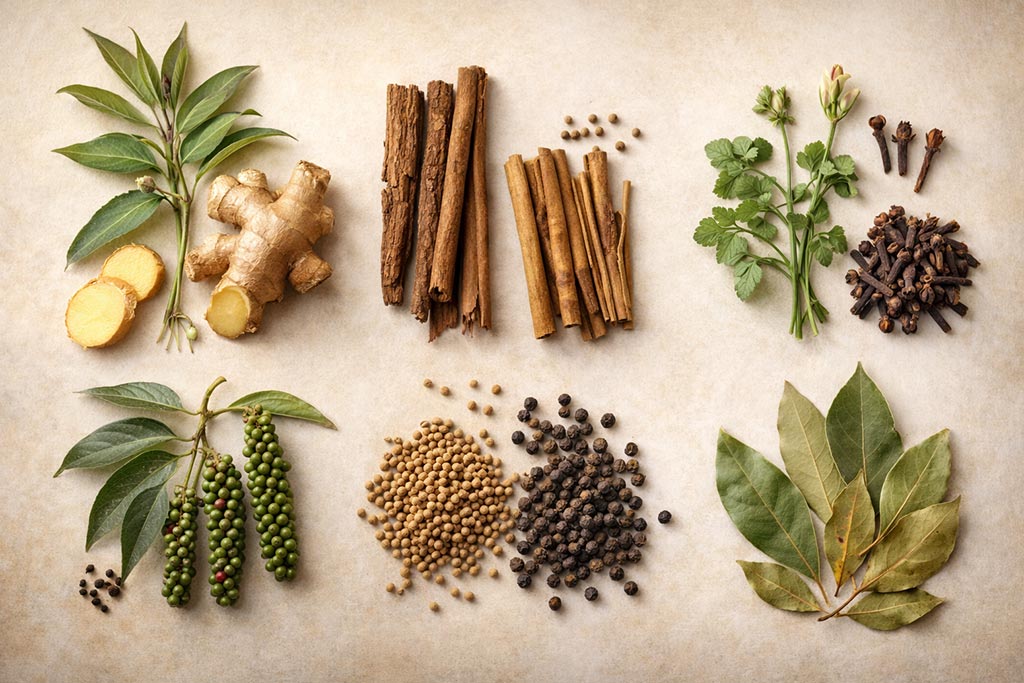 Začini - Vrste začina prema delu biljke
